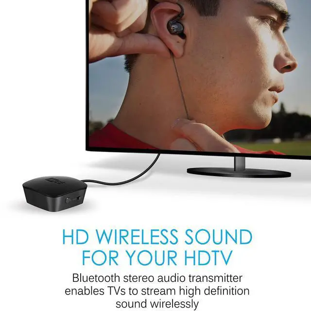 Alt view image 11 of 14 - Connect Bluetooth Audio Transmitter for up to 2 Wireless Headphones/Speakers, Bluetooth Streamer Adapter with AptX Low Latency for TV/PC/Airplane/Gym with 3.5mm/AUX/RCA/Optical Input
