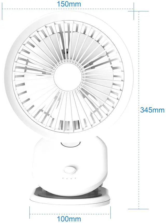 Alt view image 12 of 12 - Clip On Usb Fan Oscillating For Bed,5000mAh Battery Operated Fan For Desk,Mini Rechargeable Small Fans Portable for Office Stroller Bedroom and Camping(white)
