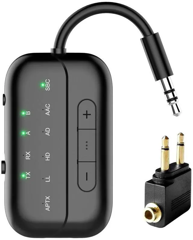 Alt view image 8 of 14 - 2026 Pro Bluetooth 5.4 Transmitter Receiver with Qualcomm Chipset,2-in-1 Airplane Wireless Adapter for Flight,TV,PC,Gym,Switch,Works with 2 AirPods/Headphones;Audio AUX Receiver for Car/Home Stereo