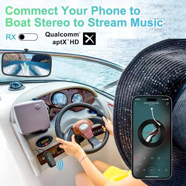 Alt view image 13 of 14 - 2026 Pro Bluetooth 5.4 Transmitter Receiver with Qualcomm Chipset,2-in-1 Airplane Wireless Adapter for Flight,TV,PC,Gym,Switch,Works with 2 AirPods/Headphones;Audio AUX Receiver for Car/Home Stereo