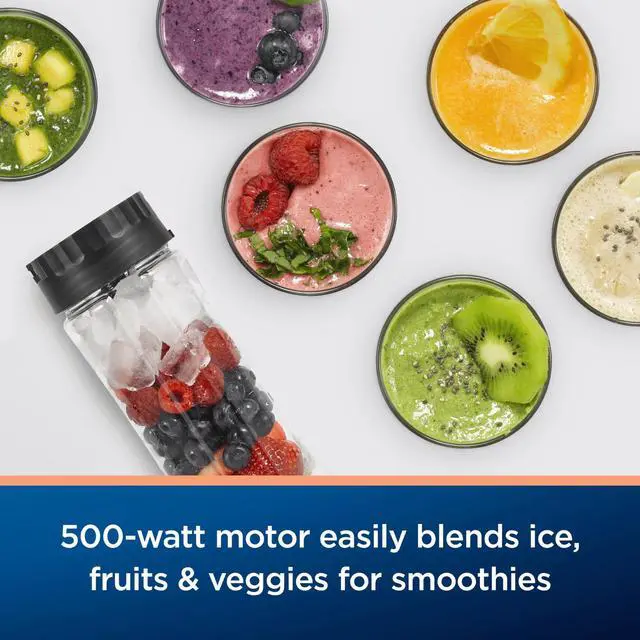Alt view image 9 of 12 - Plus Personal Blender 20-Oz BPA-Free Portable 500-Watt with a One-Touch Function Stainless Steel Blade and 3-Year Satisfaction Guarantee