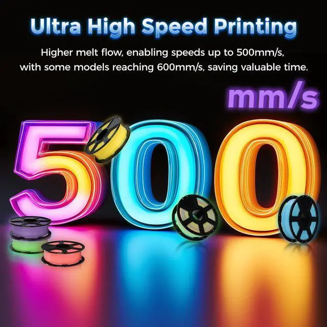 Alt view image 4 of 4 - Rapid PLA Filament 1.75mm Glow Rainbow, 500mm/s High Speed Printing, Glow in The Dark 3D Printer Filament 1kg Spool, Dimensional Accuracy +/- 0.02mm, Brilliant, Long-Lasting Glow