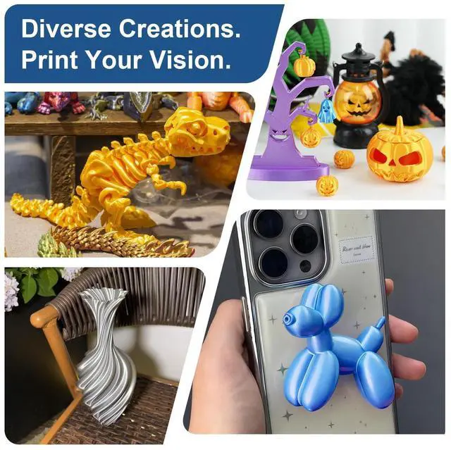 Alt view image 14 of 14 - 3D Printer Filament Bundle, Silk PLA 6 Colors - High Gloss, Super Shiny & Smooth, Beginner-Friendly for Daily DIY, 250gX6 Spools (Gold/Silver/Red/Green/Blue/Purple)