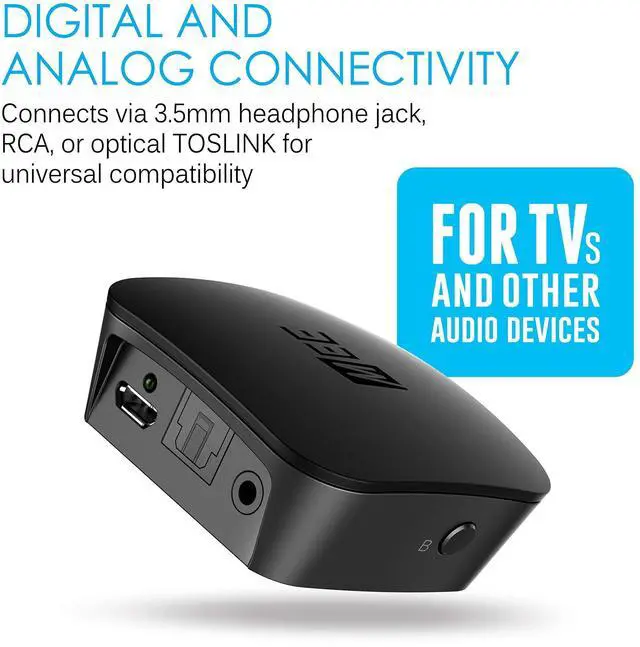 Alt view image 12 of 14 - Connect Bluetooth Audio Transmitter for up to 2 Wireless Headphones/Speakers, Bluetooth Streamer Adapter with AptX Low Latency for TV/PC/Airplane/Gym with 3.5mm/AUX/RCA/Optical Input