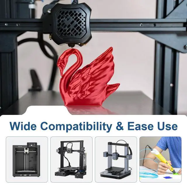 Alt view image 13 of 14 - 3D Printer Filament Bundle, Silk PLA 6 Colors - High Gloss, Super Shiny & Smooth, Beginner-Friendly for Daily DIY, 250gX6 Spools (Gold/Silver/Red/Green/Blue/Purple)