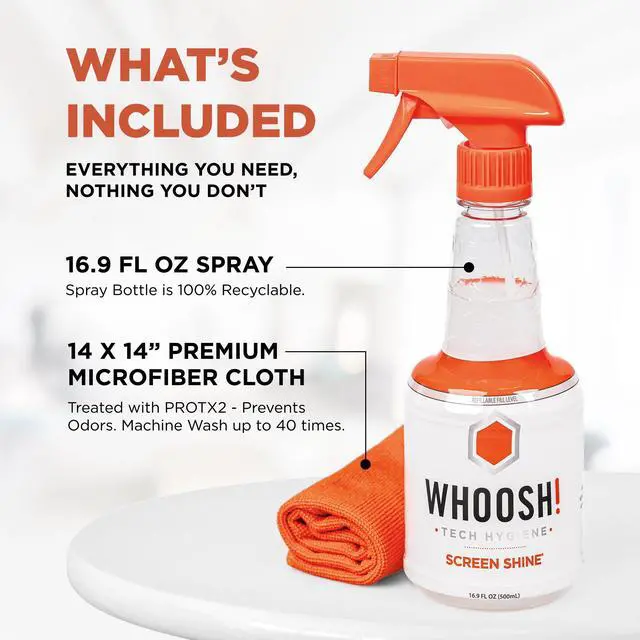 Alt view image 9 of 14 - Pro 16.9 fl oz Refillable TV Screen Cleaner & Microfiber Cloth - Streak-Free Cleaner for Flat Screens, OLED, LCD, Smart TV, Monitors - Non-Toxic, Odorless - Electronics Cleaning Kit