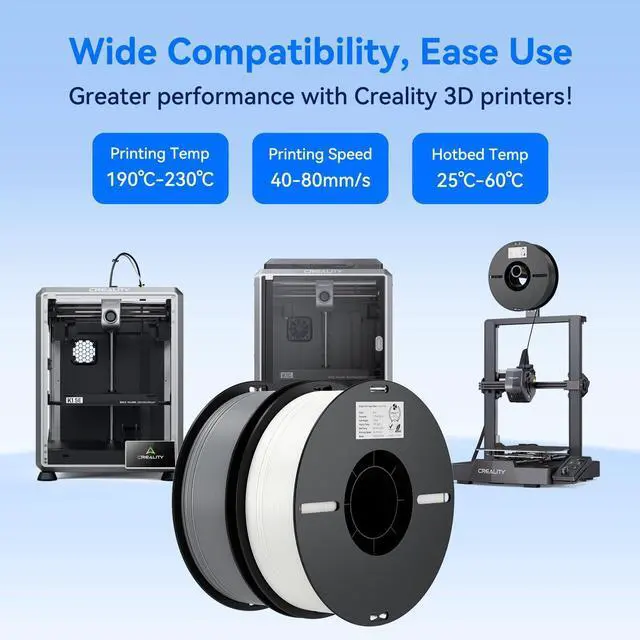Alt view image 13 of 14 - 3D Printer Filament Bundle 4KG, 1.75mm PLA Accuracy +/- 0.02mm, 4 Pack 1KG Spool(2.2lbs) 3D Printing Filament Fits for Most FDM 3D Printers (Black,White,Red,Blue)