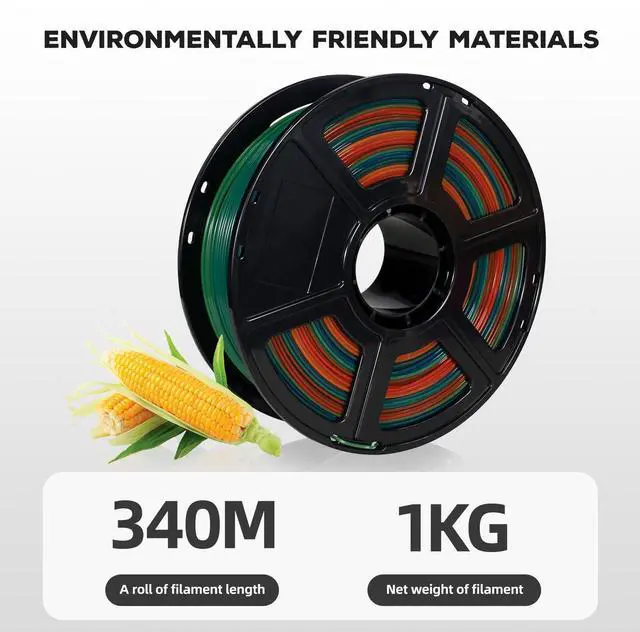 Alt view image 11 of 12 - PLA Filament 1.75mm, 3D Printer Filament 1kg (2.2lbs) Spool, Dimensional Accuracy +/- 0.02mm, 3D Printing Filament Easy to Use and Fits for Most FDM 3D Printers (Rainbow)