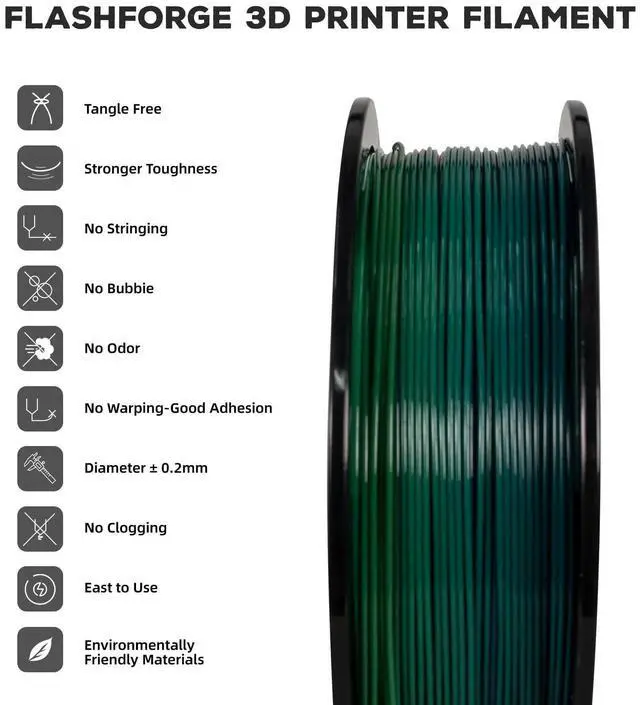 Alt view image 8 of 12 - PLA Filament 1.75mm, 3D Printer Filament 1kg (2.2lbs) Spool, Dimensional Accuracy +/- 0.02mm, 3D Printing Filament Easy to Use and Fits for Most FDM 3D Printers (Rainbow)