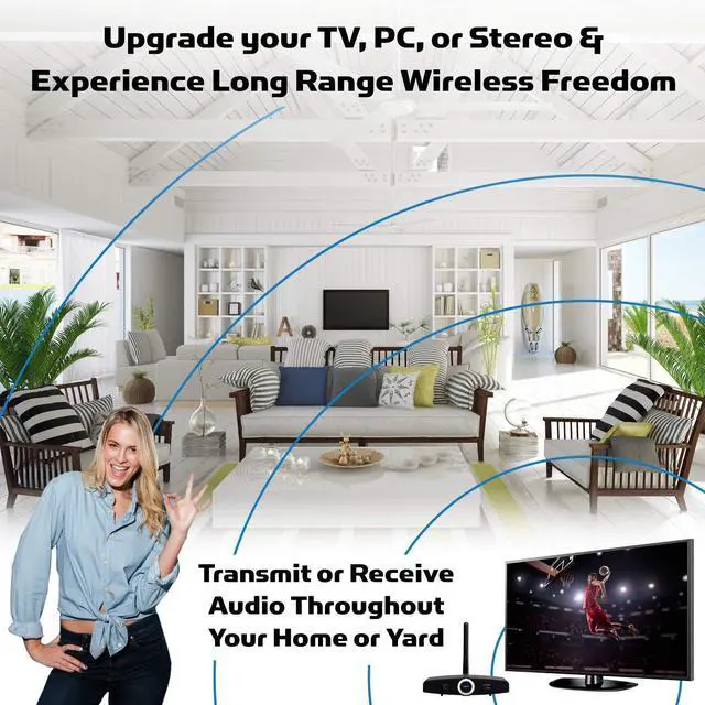 Alt view image 12 of 14 - Long Range Bluetooth Transmitter or Receiver, Audio Only for TV PC Stereo, Connect Speaker, Headphones, Phone, aptX Low Latency Wireless Adapter, Listen in HD No Delay Optical RCA 3.5mm (Home RTX 2.0)
