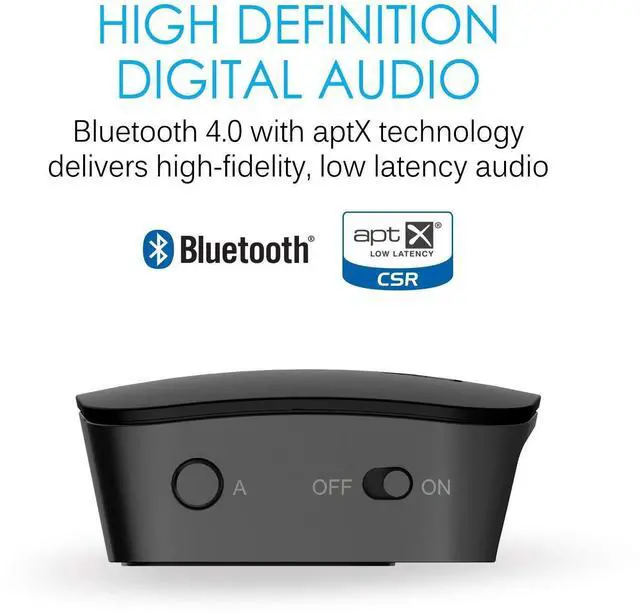 Alt view image 14 of 14 - Connect Bluetooth Audio Transmitter for up to 2 Wireless Headphones/Speakers, Bluetooth Streamer Adapter with AptX Low Latency for TV/PC/Airplane/Gym with 3.5mm/AUX/RCA/Optical Input