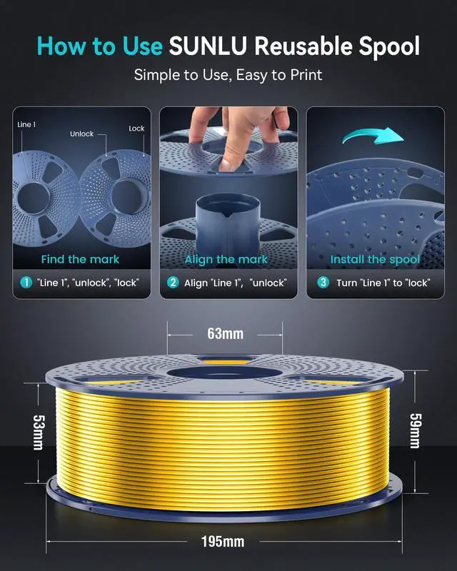 Alt view image 13 of 14 - Silk PLA Filament 4KG, Smooth Silky Surface, Silk 3D Filament 1.75mm, Dimensional Accuracy +/- 0.02mm, 1kg Spool(2.2lbs), Total 4KG, Silver+Pink+Purple+Orange