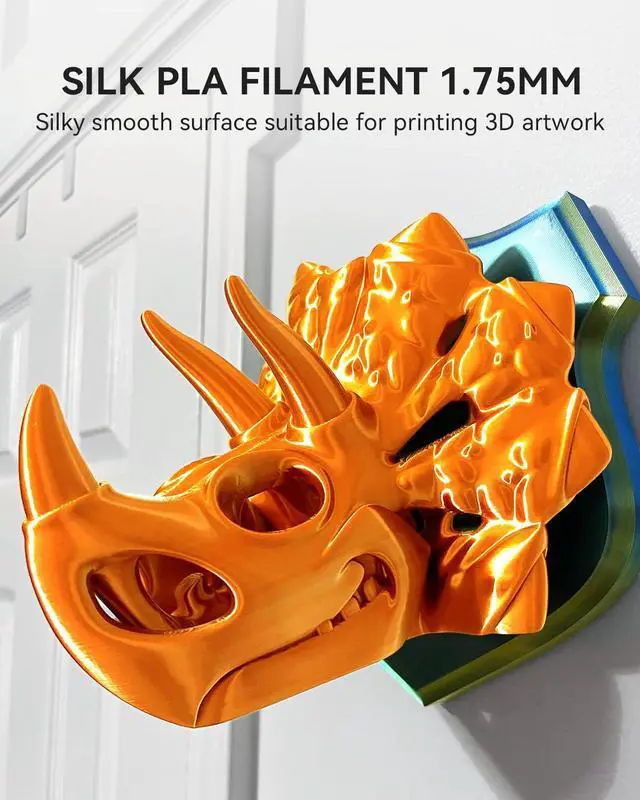 Alt view image 10 of 14 - Silk PLA Filament 4KG, Smooth Silky Surface, Silk 3D Filament 1.75mm, Dimensional Accuracy +/- 0.02mm, 1kg Spool(2.2lbs), Total 4KG, Silver+Pink+Purple+Orange