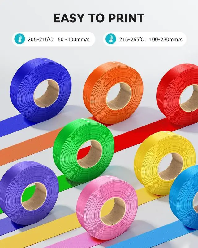 Alt view image 13 of 14 - 4KG PLA Filament Refill 1.75mm, 1000g PLA Matte Filament Bundle 4 Packs, 3D Printer Filament Refill for Reusable Spools, Fit for Most Brand Spool. 1KG/Roll, White*4