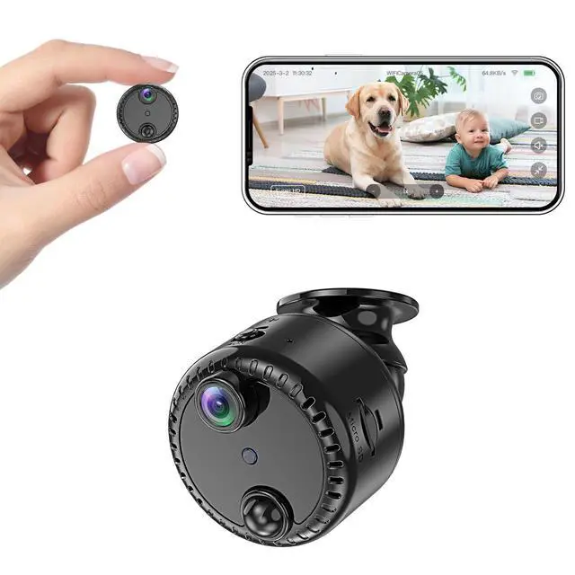 Alt view image 8 of 14 - 4K Mini WiFi Indoor Camera Wireless Nanny Cam with Night Vision, AI Motion Detection, Long Battery Life, Cloud & SD Storage