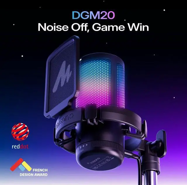 Alt view image 9 of 14 - USB Gaming Microphone, Noise Cancellation Condenser Mic with Mute, Gain, Monitoring, Boom Arm Mic for Streaming, Podcast, Twitch, YouTube, Discord, PC, Computer, PS4, PS5, Mac, GamerWave DGM20S