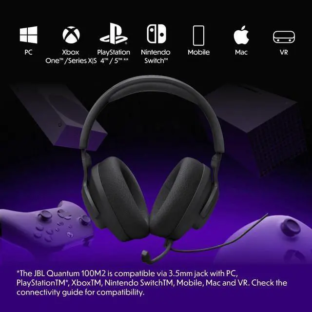 Alt view image 12 of 14 - 100M2 - Wired Over-Ear Gaming Headset with omnidirectional, Detachable mic with Mute Option and Fabric-Covered Memory Foam Ear Cushions, Compatible with All Platforms (Black)