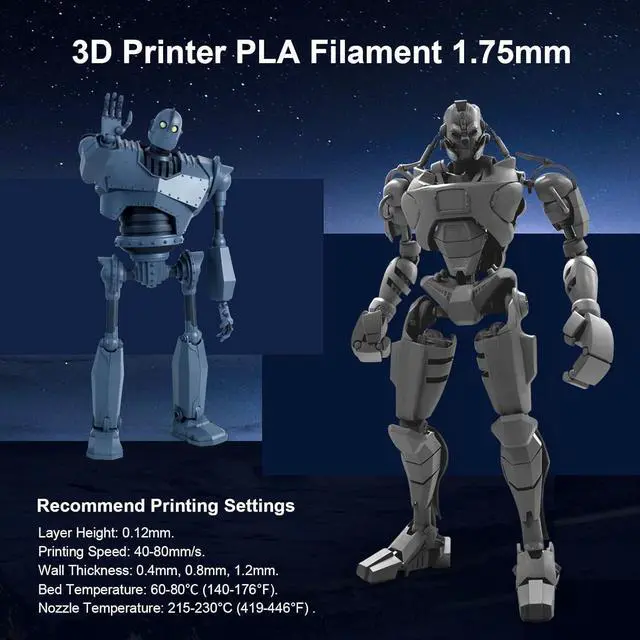 Alt view image 12 of 14 - 250g PLA Filament 1.75mm Bundle,3D Printer Filament Bundle Multicolor, Neatly Wound PLA Filament, Individually Vacuum Packed,250g Spool,8 Rolls,Black+White+Grey+Transparent+Red+Blue+Orange+Green