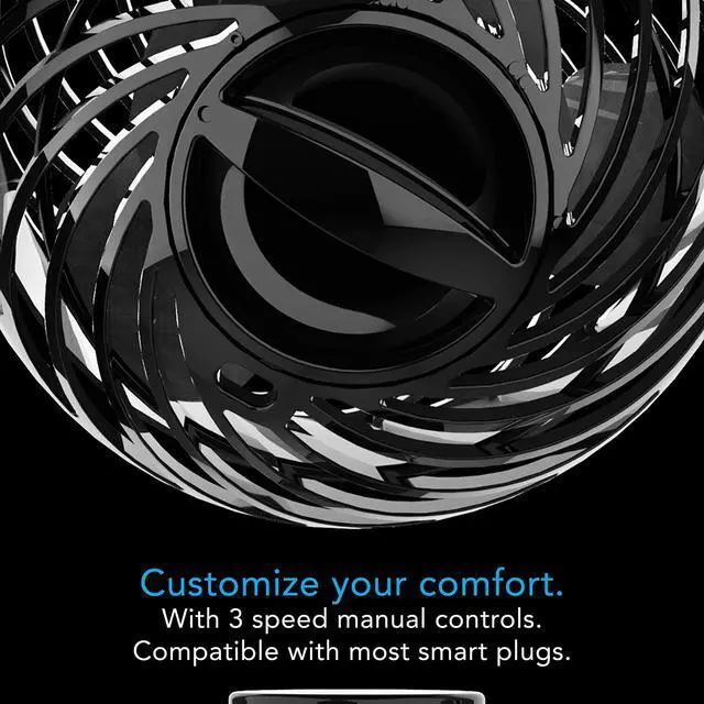 Alt view image 8 of 10 - Pivot Clip Personal Air Circulator, 3-Speed, Portable Desk Fan with Multi-Surface Clip, 360-Degree Adjustable Axis, 9 in Tall, 4 in Diameter, Whisper Quiet, Black