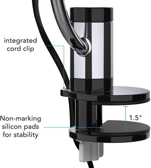 Alt view image 9 of 10 - Pivot Clip Personal Air Circulator, 3-Speed, Portable Desk Fan with Multi-Surface Clip, 360-Degree Adjustable Axis, 9 in Tall, 4 in Diameter, Whisper Quiet, Black