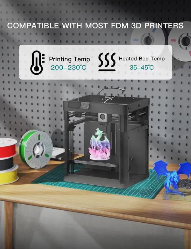Alt view image 10 of 14 - Silk Rainbow PLA 3D Printer Filament 1.75mm Shiny Multi-Color Changing Filament 3D Printing PLA Filament Dimensional Accuracy +/- 0.02mm 1 KG Silk Rainbow Afterglow