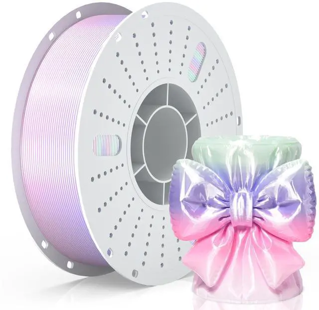 Alt view image 8 of 14 - Silk Rainbow PLA 3D Printer Filament 1.75mm Shiny Multi-Color Changing Filament 3D Printing PLA Filament Dimensional Accuracy +/- 0.02mm 1 KG Silk Rainbow Afterglow