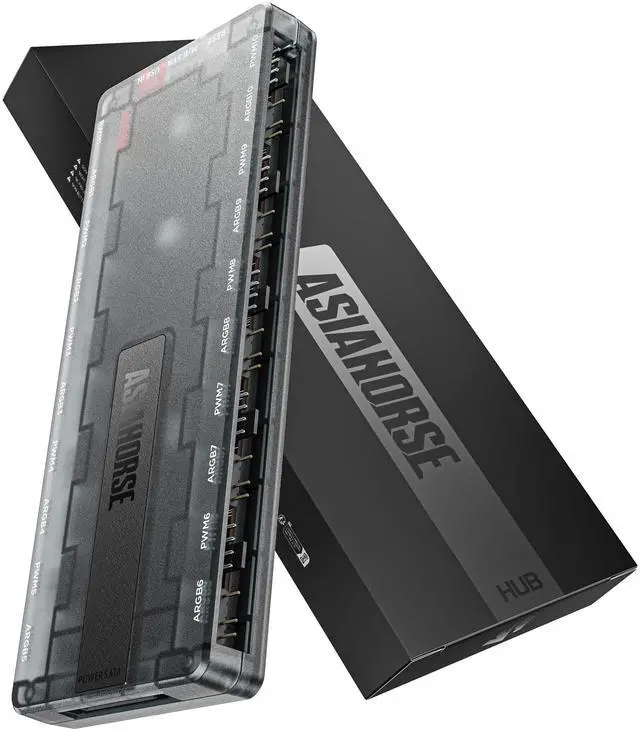 Alt view image 8 of 14 - ARGB Hub, 10 Independent 5V 3-Pin Channels, Exclusive Software with DIY Lighting Effects, Supports Asynchronous Dual-Zone Lighting & Canvas Mode, Compatible with ARGB Fans/Cables/Strip