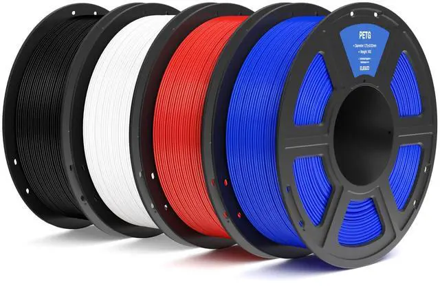 Alt view image 8 of 14 - PETG Filament 1.75mm Bundle 4KG, 3D Printer Filament Dimensional Accuracy +/- 0.02 mm, 4pcs 1kg Spool(2.2lbs) Fits for Most FDM 3D Printers(Black, White, Red, Blue)