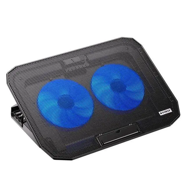 Alt view image 7 of 12 - Ultra Slim Laptop Cooling Pad with 2 Quiet Big Fans, 5 Height Adjustable Ergonomic Stand, Portable Cooler for 10-15.6 Inch Laptops, Speed Control and 2 USB Ports