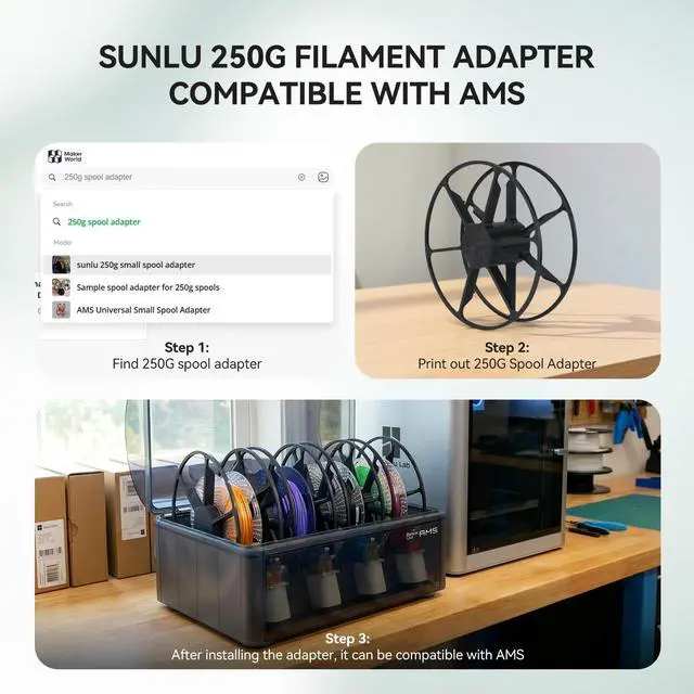 Alt view image 9 of 14 - 16 Color PLA Filament Bundle Multicolor, PLA 3D Printer Filament 1.75mm, Individually Vacuum Packed, 0.25kg per Spool, 4kg in Total, 16 Pack. (4 Transparent Color and 12 Regular Solid Color)