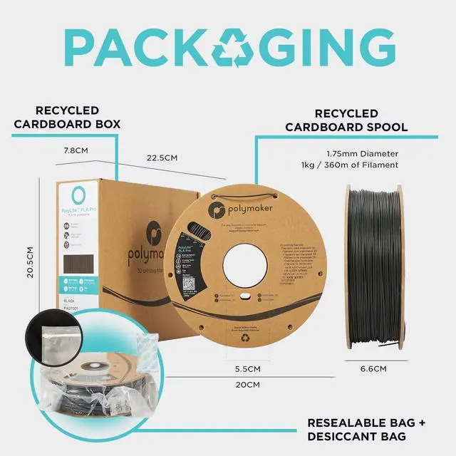 Alt view image 14 of 14 - PLA PRO Filament 1.75mm 1kg, Tough & High Rigidity White 3D Printing Filament, PolyLite PLA PRO 3D Printer Filament 1.75mm, Print with Most 3D Printers