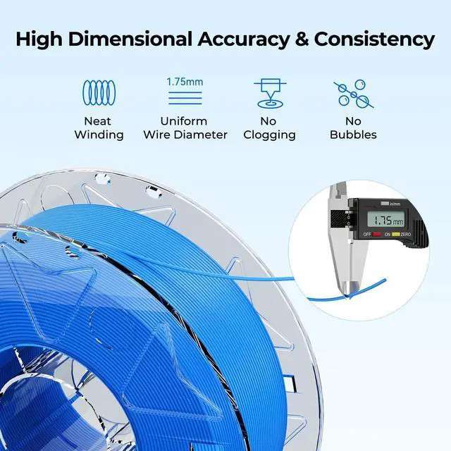 Alt view image 13 of 14 - Hyper PLA Filament 1.75mm, RFID 3D Printer Filament PLA for High Speed 30-600mm/s, 1kg(2.2lbs)/Spool Filament Support CFS, Fits for K2 Plus Combo and Most 3D Printers (Black)