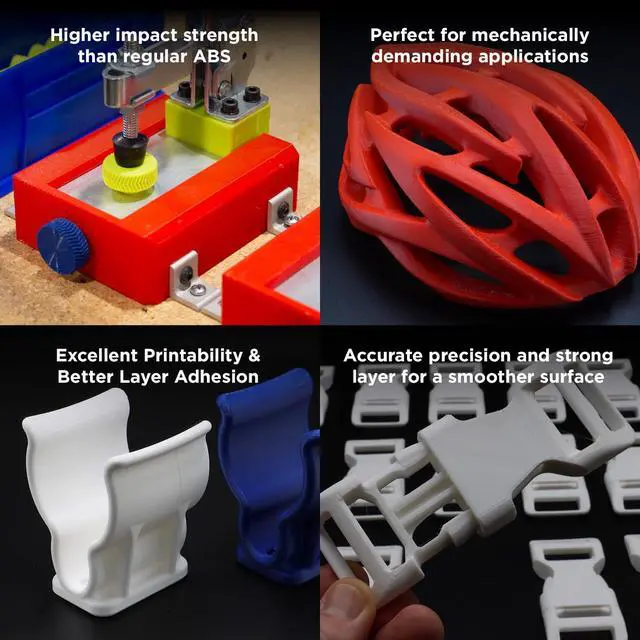 Alt view image 12 of 14 - ABS Filament 1.75mm White, 3D Printer Filament 1.75mm Heat Resistant 1kg - PolyLite ABS 3D Printing Filament 1.75mm, Strong & Durable, Dimensional Accuracy +/- 0.03mm