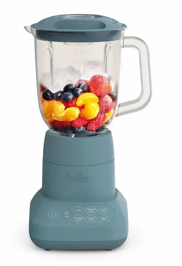 Alt view image 8 of 14 - 10 Speed Countertop Blender, Juicer & Smoothie Maker, Fits-anywhere Kitchenware, Slim Flip & Store Design, Dishwasher Safe 48oz Capacity Pitcher & Lid, Stainless Steel Blade, 450 Watt, Surf