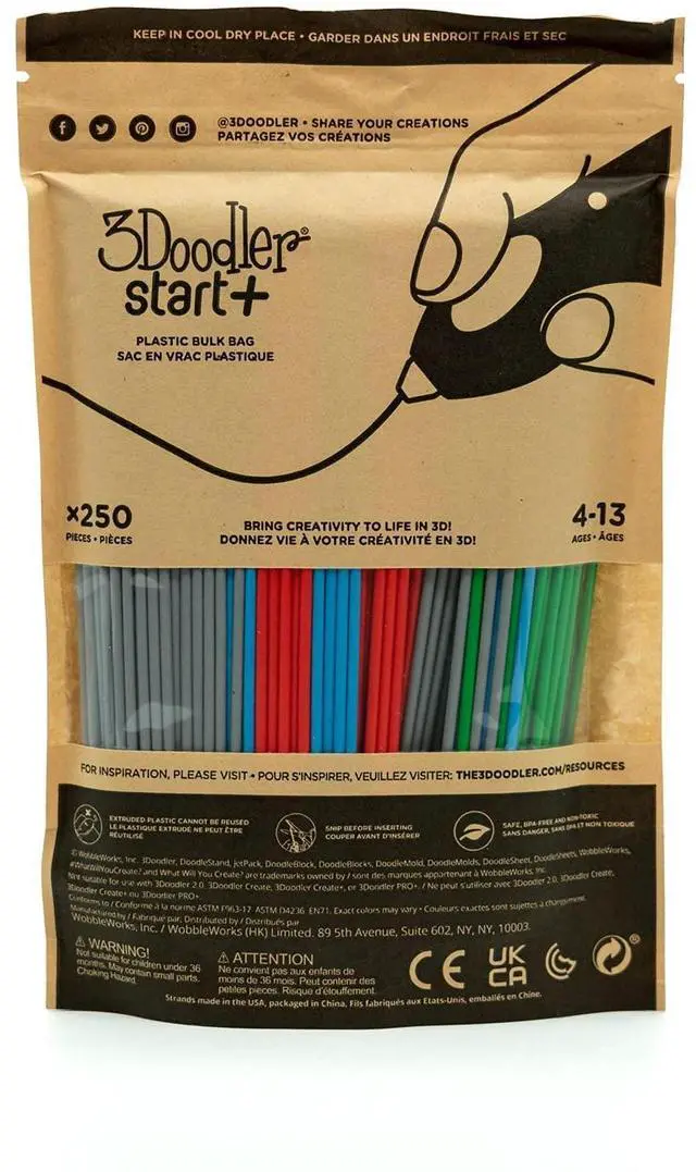 Alt view image 2 of 4 - Start 3D Printing Filament Refill Bag for 6+ years old (x250 Strands, Over 1250 ft. of Extruded Plastic) - Primary Pow