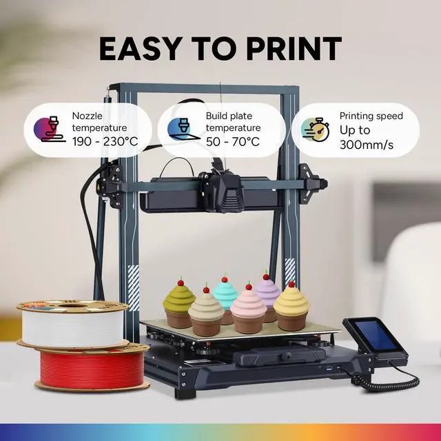 Alt view image 13 of 14 - 2KG Bundle Matte PLA 3D Printer Filament 1.75mm, Matt Surface & Low Warping Filament 2 Pack 1kg Spool (2.2 lbs), Fit Most FDM Printers (Matte White 2-Pack)