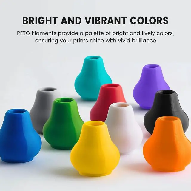 Alt view image 11 of 14 - PETG Filament 1.75mm, 3D Printer Filament PETG Filament Bundle 4-Color, Strong Toughness, 4 * 1KG(1320M) Filament High Precision, Dimensional Accuracy ±0.02mm, Blue+Red+Orange+Grey