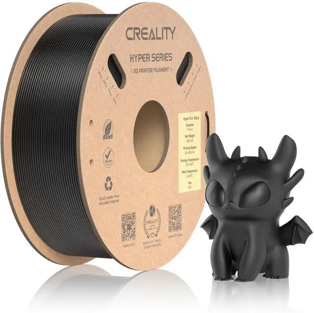 Alt view image 8 of 14 - Official Hyper PLA Filament 1.75mm, High Speed PLA 30-600mm/s Rapid 3D Printer Filament, Dimensional Accuracy +/-0.02mm, Fit Most FDM 3D Printers, 1KG(2.2lbs) Spool Black