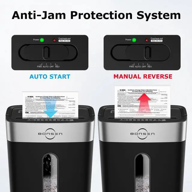 Alt view image 13 of 14 - 10-Sheet Cross Cut Paper Shredder for Home Office, P-4, Portable Handle, 4 Gallons Bin, Paper and Credit Card Shredder, Black (S3201 New Version)