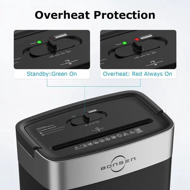 Alt view image 14 of 14 - 10-Sheet Cross Cut Paper Shredder for Home Office, P-4, Portable Handle, 4 Gallons Bin, Paper and Credit Card Shredder, Black (S3201 New Version)