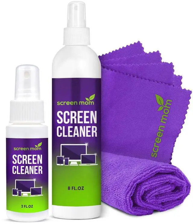 Alt view image 7 of 12 - Cleaner Spray and 4 Microfiber Cloths Bundle 8oz & 2oz, by Screen Mom, Eyeglasses or Monitor Screen Cleaner Spray and Wipe, Electronic Cleaner Spray, Car Screen Cleaning Kit