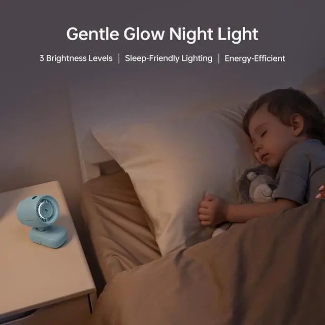 Alt view image 12 of 14 - 2026 Stroller Fan Small & Stylish with 38H Cooling, Soft Night Light, OneClick Detachable for Stroller or Desk, Safe Baby Fan for Crib Car Seat Nursery Travel, Gifts for Baby Mom (Blue)