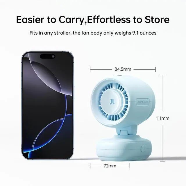 Alt view image 13 of 14 - 2026 Stroller Fan Small & Stylish with 38H Cooling, Soft Night Light, OneClick Detachable for Stroller or Desk, Safe Baby Fan for Crib Car Seat Nursery Travel, Gifts for Baby Mom (Blue)