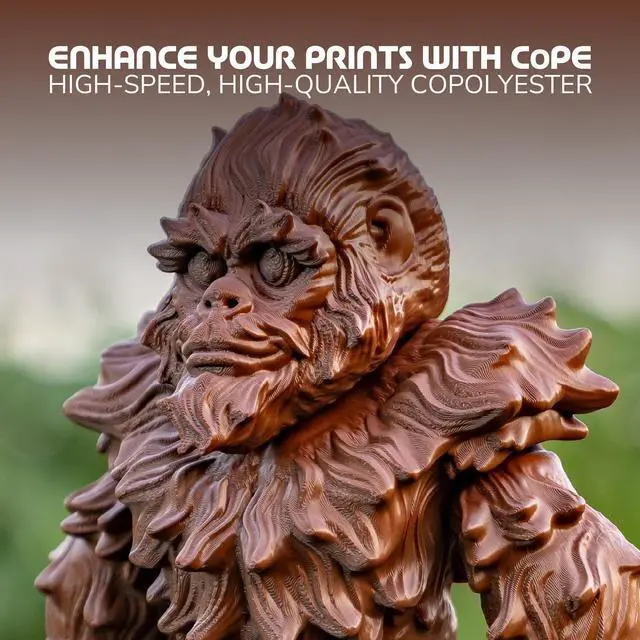 Alt view image 9 of 14 - CoPE 3D Printer Filament, Brown 3D Printing Filament 1.75mm 1kg, Prints Better Than PLA, Enables High Speed Printing, Compatible with Most 3D Printer, Brown
