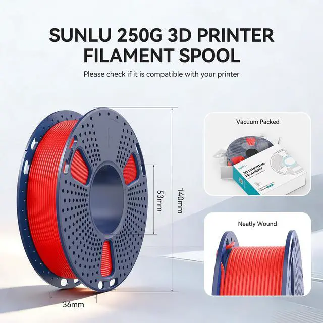Alt view image 9 of 14 - 250g PLA Filament 1.75mm Bundle,3D Printer Filament Bundle Multicolor, Neatly Wound PLA Filament, Individually Vacuum Packed,250g Spool,8 Rolls,Black+White+Grey+Transparent+Red+Blue+Orange+Green
