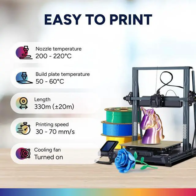 Alt view image 11 of 14 - Silk PLA Filament 1.75mm, Clog-Free Shiny, Metallic Shine 3D Printer Filament, 1kg Spool (2.2lbs), Ideal for Cosplay Jewelry & Home Decor (Silk Silver)