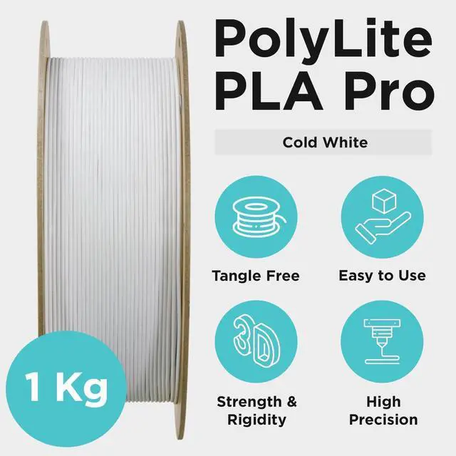 Alt view image 12 of 14 - PLA PRO Filament 1.75mm 1kg, Tough & High Rigidity White 3D Printing Filament, PolyLite PLA PRO 3D Printer Filament 1.75mm, Print with Most 3D Printers