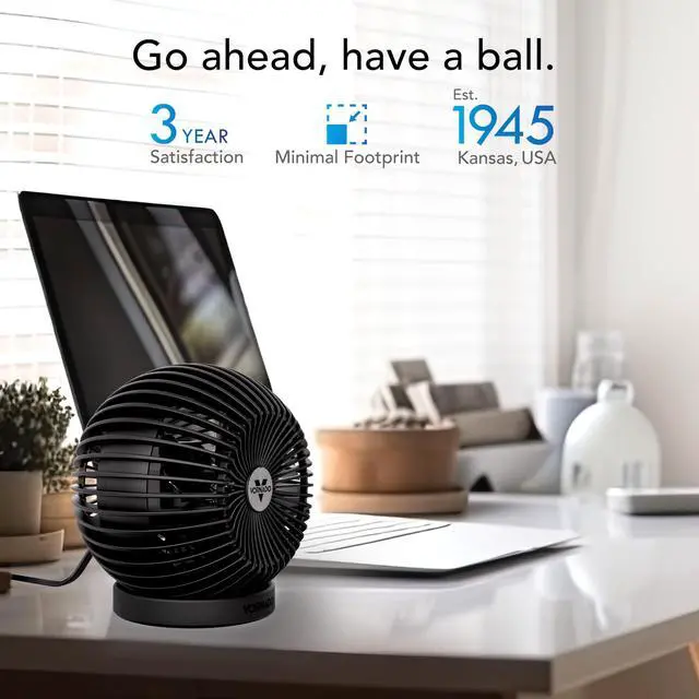 Alt view image 12 of 12 - Personal Adjustable Fan, Quiet Operation, Targeted Cooling Airflow, 2 Speed Settings, Manual Control, Detachable Base, Fan for Desktop, Nightstand, and Office, Black