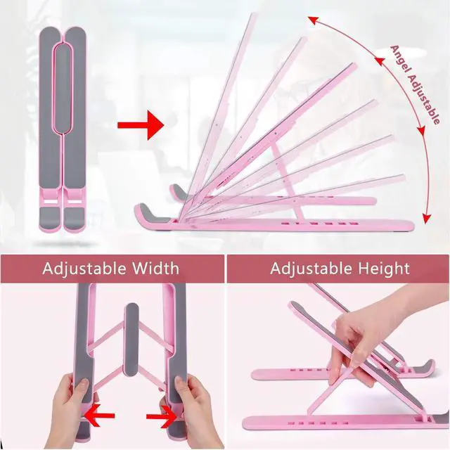 Alt view image 7 of 7 - Portable Laptop Stand, Adjustable Laptop Holder Riser Computer Stand for Desk Notebook Stand Mount