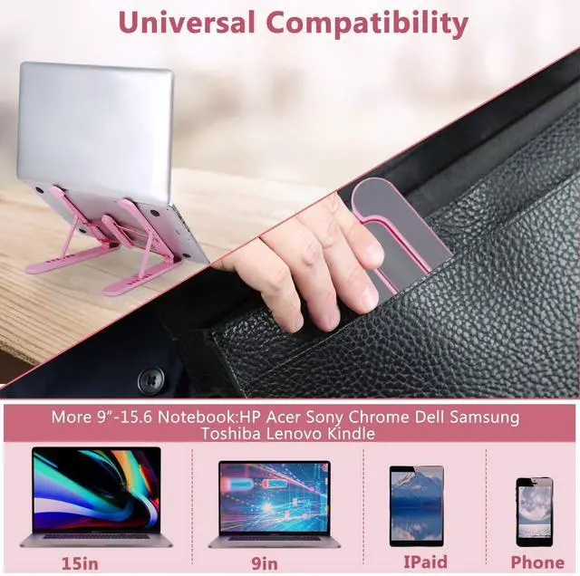 Alt view image 6 of 7 - Portable Laptop Stand, Adjustable Laptop Holder Riser Computer Stand for Desk Notebook Stand Mount